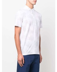Мужская белая футболка-поло с цветочным принтом от Armani Exchange