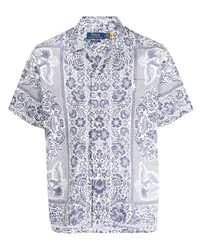 Мужская белая футболка-поло с цветочным принтом от Polo Ralph Lauren