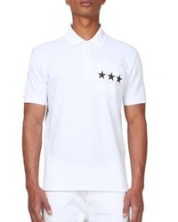 Белая футболка-поло со звездами