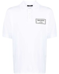 Мужская белая футболка-поло от Balmain