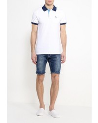 Мужская белая футболка-поло от BLEND