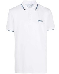 Мужская белая футболка-поло от BOSS HUGO BOSS