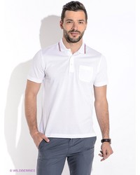 Мужская белая футболка-поло от Bramante