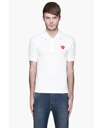 Мужская белая футболка-поло от Comme des Garcons