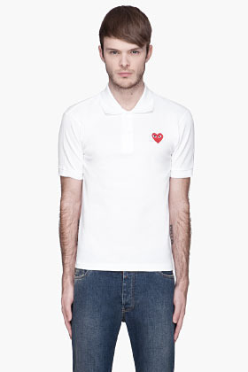 Comme des cheap garcons polo white