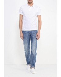 Мужская белая футболка-поло от Cortefiel