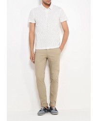 Мужская белая футболка-поло от Cortefiel