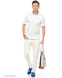 Мужская белая футболка-поло от Donatto