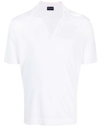 Мужская белая футболка-поло от Drumohr