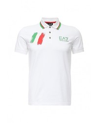 Мужская белая футболка-поло от EA7