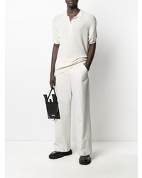 Мужская белая футболка-поло от Laneus