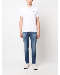 Мужская белая футболка-поло от MAISON KITSUNÉ