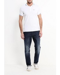 Мужская белая футболка-поло от Guess Jeans
