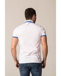 Мужская белая футболка-поло от John Jeniford