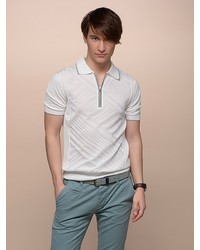 Мужская белая футболка-поло от LUIGI FERRO