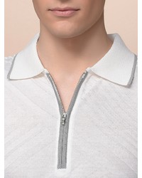 Мужская белая футболка-поло от LUIGI FERRO