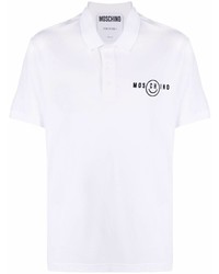 Мужская белая футболка-поло от Moschino