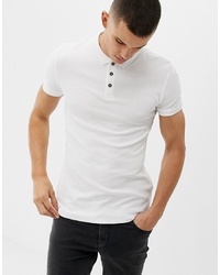 Мужская белая футболка-поло от New Look