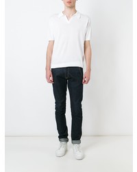 Мужская белая футболка-поло от John Smedley