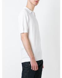 Мужская белая футболка-поло от John Smedley