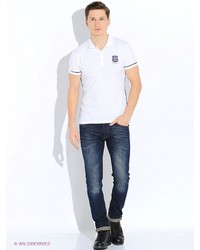 Мужская белая футболка-поло от Oodji