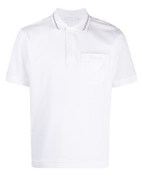 Мужская белая футболка-поло от Prada