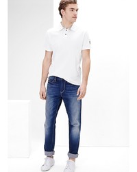 Мужская белая футболка-поло от s.Oliver