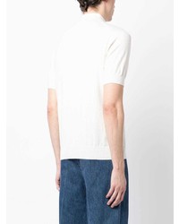 Мужская белая футболка-поло от N.Peal