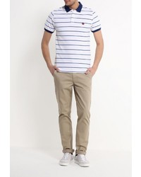 Мужская белая футболка-поло от SPRINGFIELD