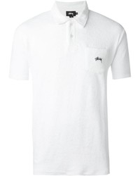 Мужская белая футболка-поло от Stussy