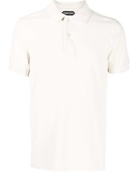 Мужская белая футболка-поло от Tom Ford