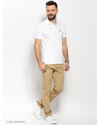 Мужская белая футболка-поло от U.S. Polo Assn.