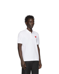 Мужская белая футболка-поло от Comme Des Garcons Play