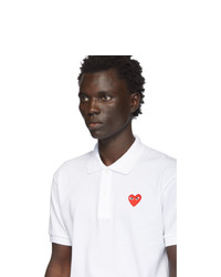 Мужская белая футболка-поло от Comme Des Garcons Play