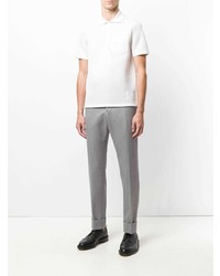 Мужская белая футболка-поло от Thom Browne