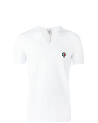Мужская белая футболка с v-образным вырезом с вышивкой от Dolce & Gabbana Underwear