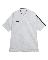 Белая футболка с v-образным вырезом с принтом тай-дай
