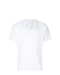 Мужская белая футболка с v-образным вырезом с принтом от Maison Margiela
