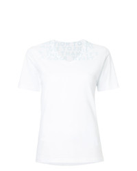 Женская белая футболка с v-образным вырезом с принтом от MM6 MAISON MARGIELA
