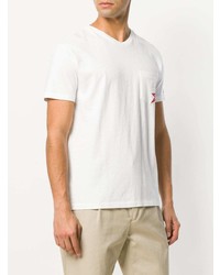 Мужская белая футболка с v-образным вырезом с принтом от Perfect Moment