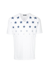 Мужская белая футболка с v-образным вырезом со звездами от GUILD PRIME