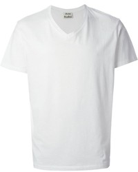 Мужская белая футболка с v-образным вырезом от Acne Studios