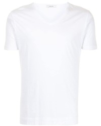 Мужская белая футболка с v-образным вырезом от Adam Lippes