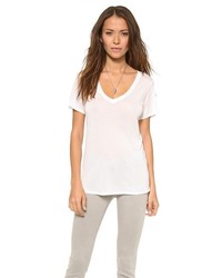 Женская белая футболка с v-образным вырезом от AG Jeans