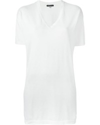 Женская белая футболка с v-образным вырезом от Ann Demeulemeester