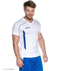 Мужская белая футболка с v-образным вырезом от Asics