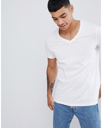 Мужская белая футболка с v-образным вырезом от ASOS DESIGN