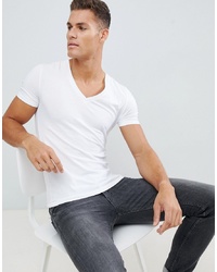 Мужская белая футболка с v-образным вырезом от ASOS DESIGN