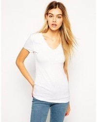 Женская белая футболка с v-образным вырезом от Asos