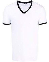Мужская белая футболка с v-образным вырезом от Balmain
